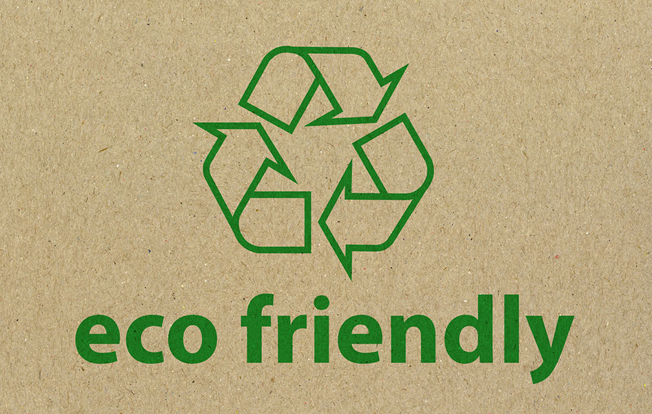 símbolo de reciclagem com eco friendly em papel reciclado